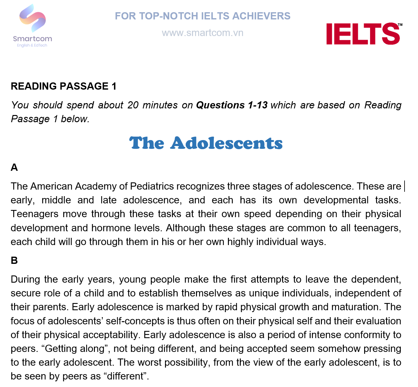 Bài đọc IELTS 1